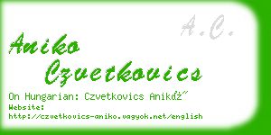 aniko czvetkovics business card